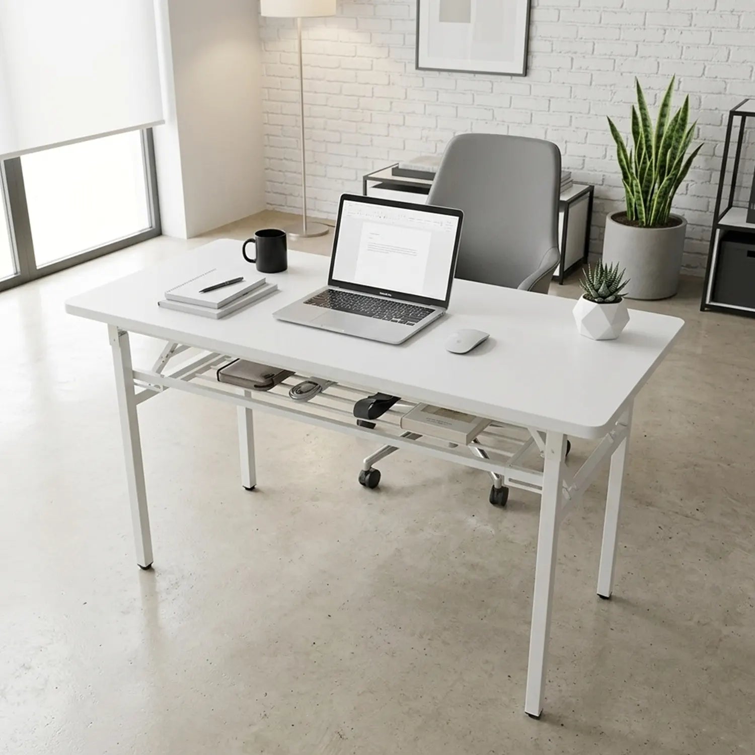 Escritorio Metálico Plegable Blanco