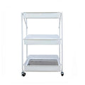 Carro Metálico Organizador Plegable con Ruedas Blanco