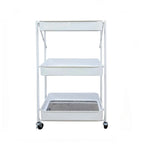 Carro Metálico Organizador Plegable con Ruedas Blanco