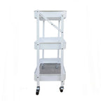Carro Metálico Organizador Plegable con Ruedas Blanco