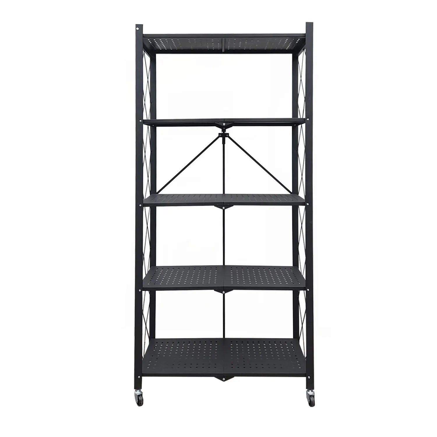 Estante Plegable Metálico 5 Niveles Negro