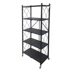 Estante Plegable Metálico 5 Niveles Negro