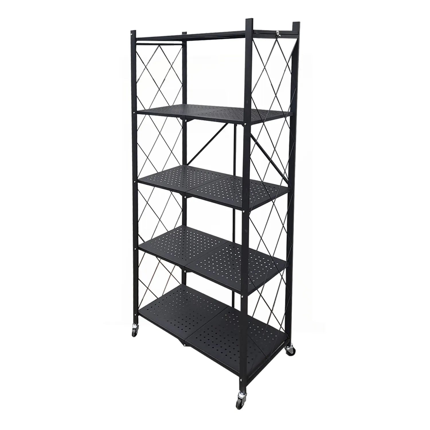 Estante Plegable Metálico 5 Niveles Negro