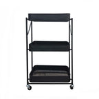 Carro Metálico Organizador Plegable con Ruedas Negro