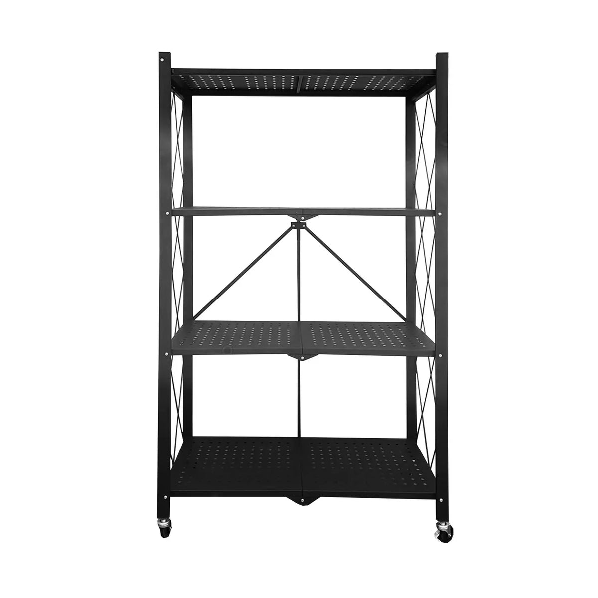 Estante Plegable Metálico 4 Niveles Negro