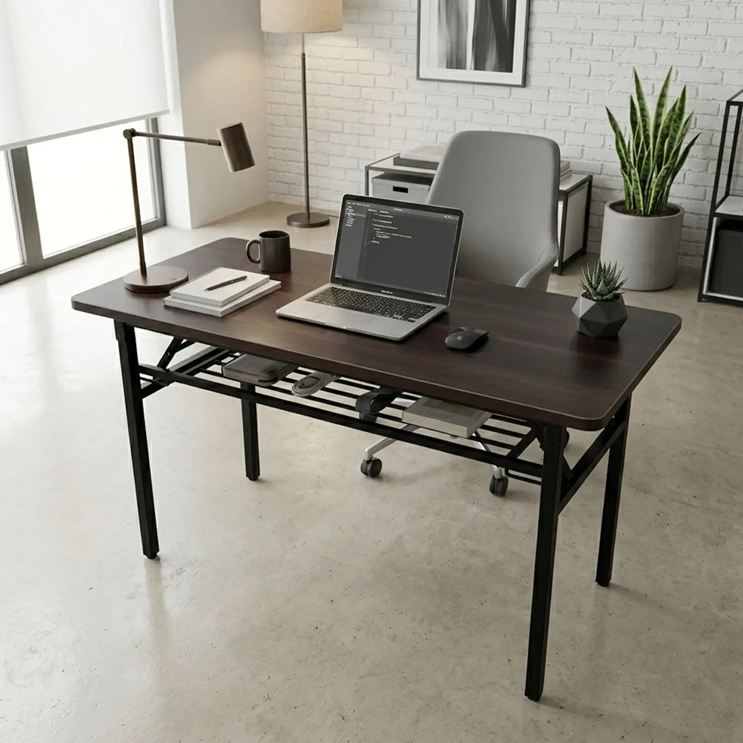 Escritorio Metálico Plegable Negro