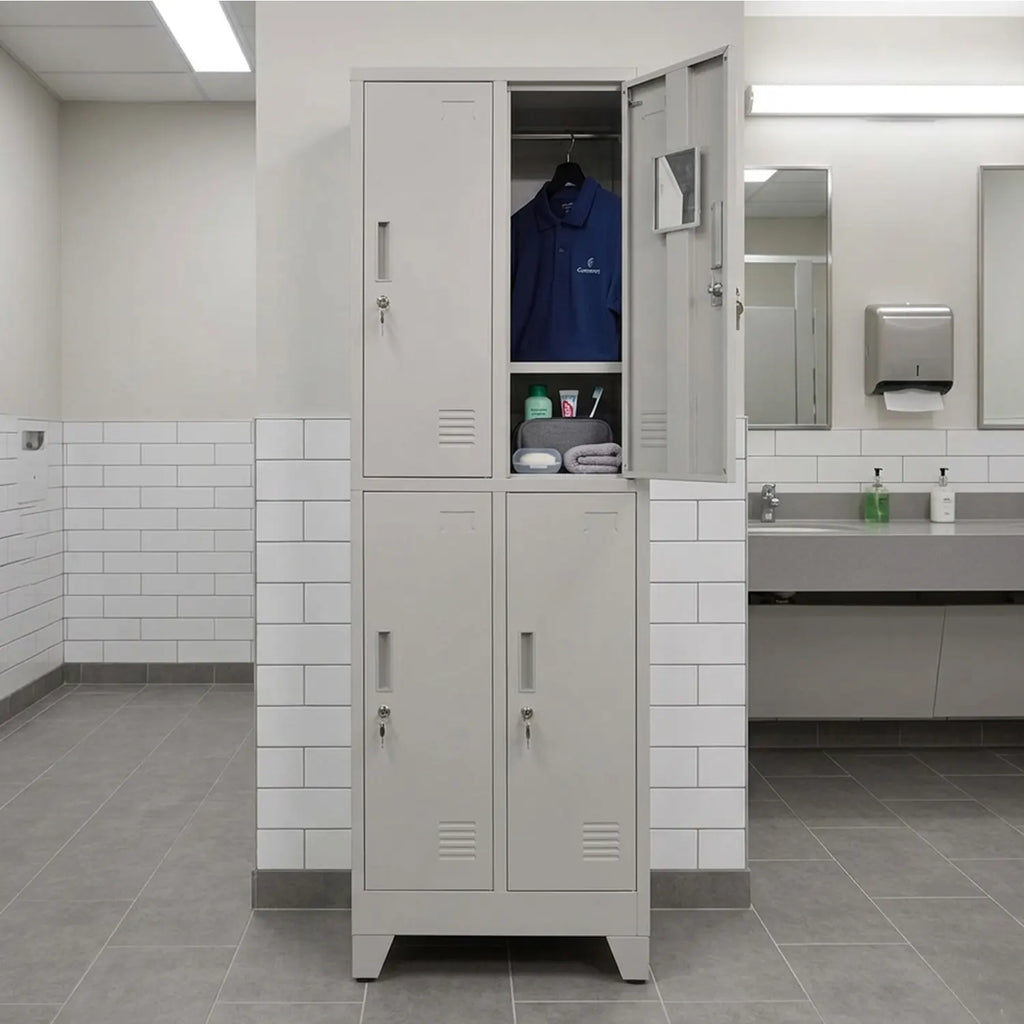 Locker 2 Cuerpos 4 Puertas con Porta Candado