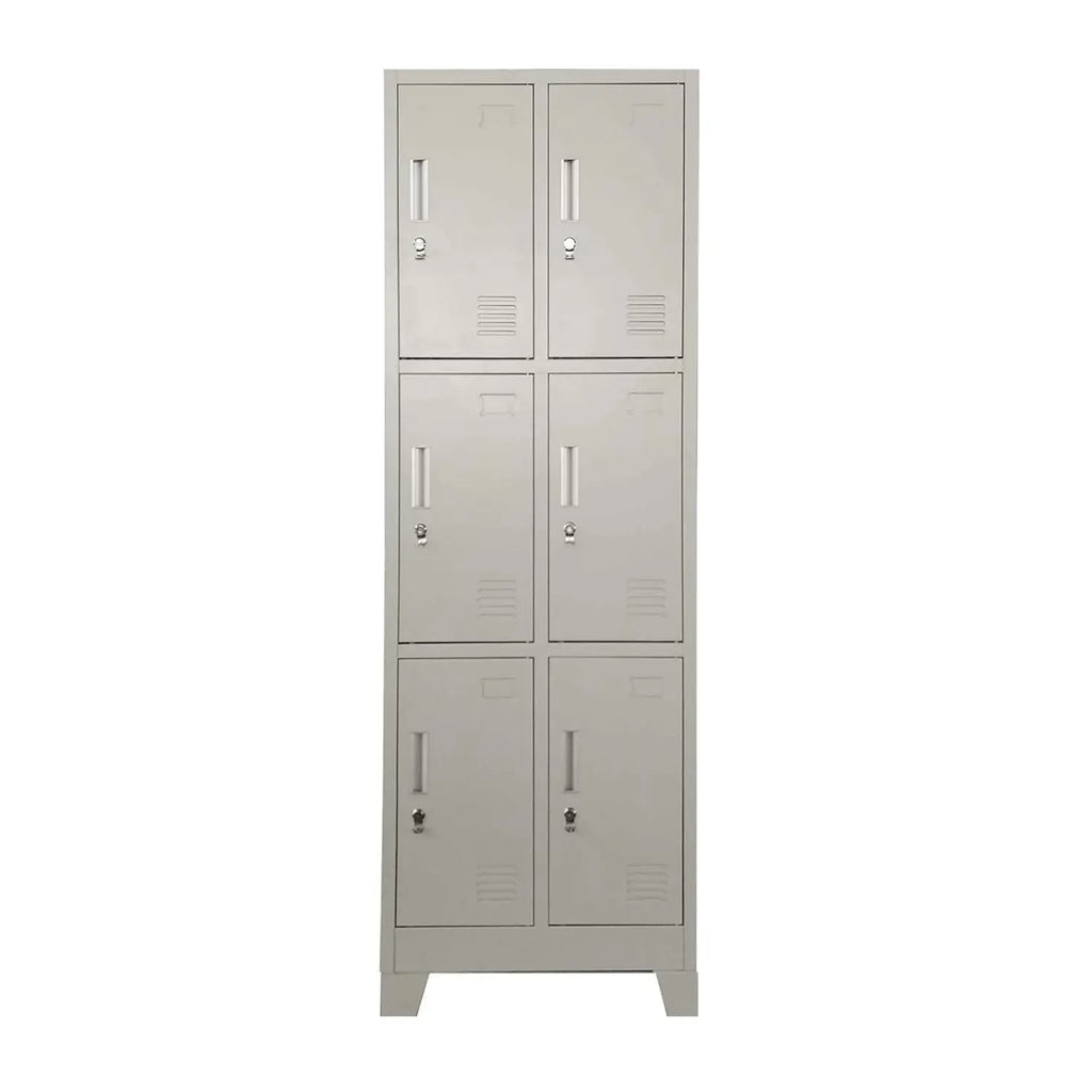 Locker 2 Cuerpos 6 Puertas con Porta Candado