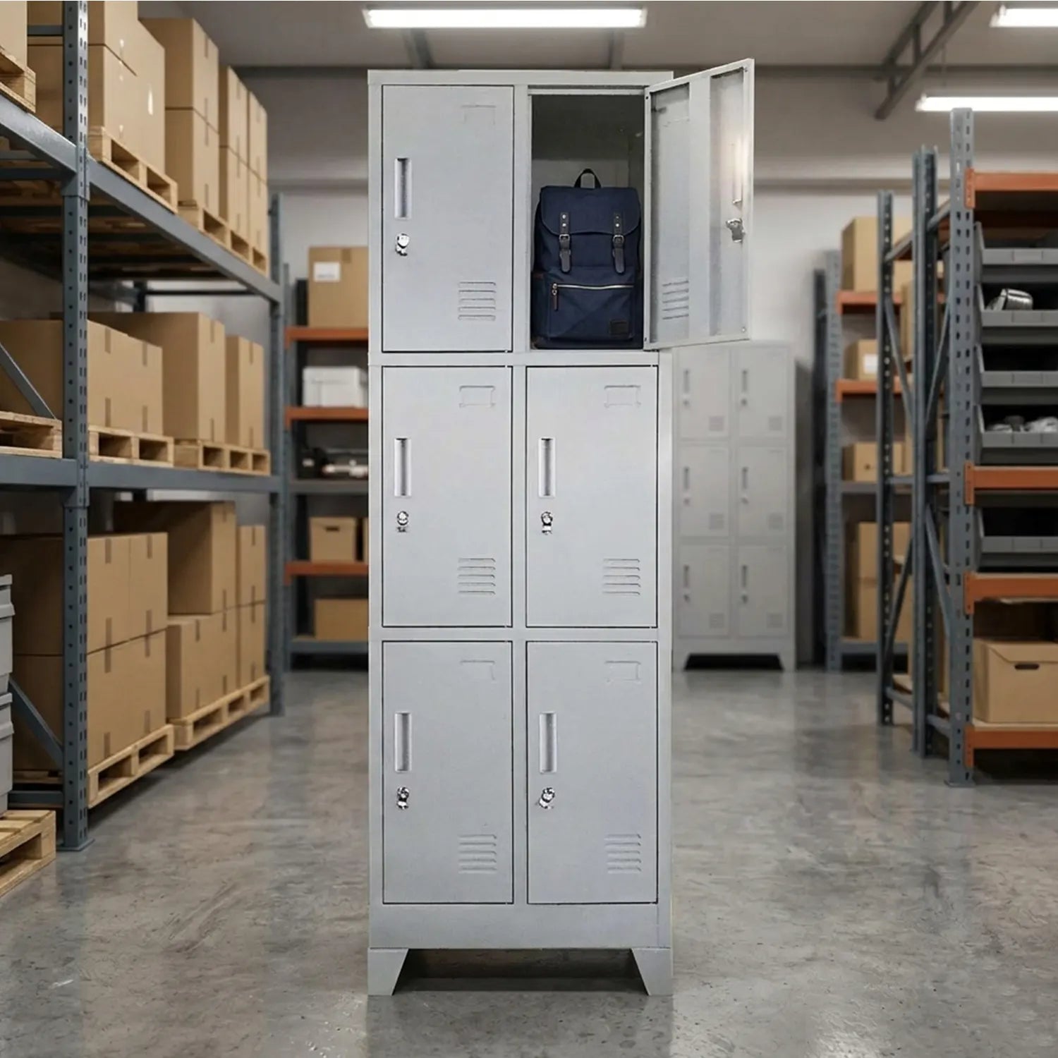 Locker 2 Cuerpos 6 Puertas con Porta Candado