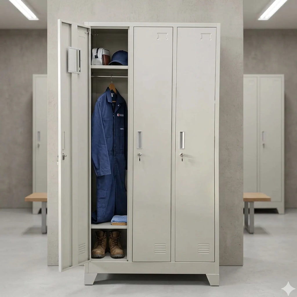 Locker 3 Cuerpos 3 Puertas con Porta Candado