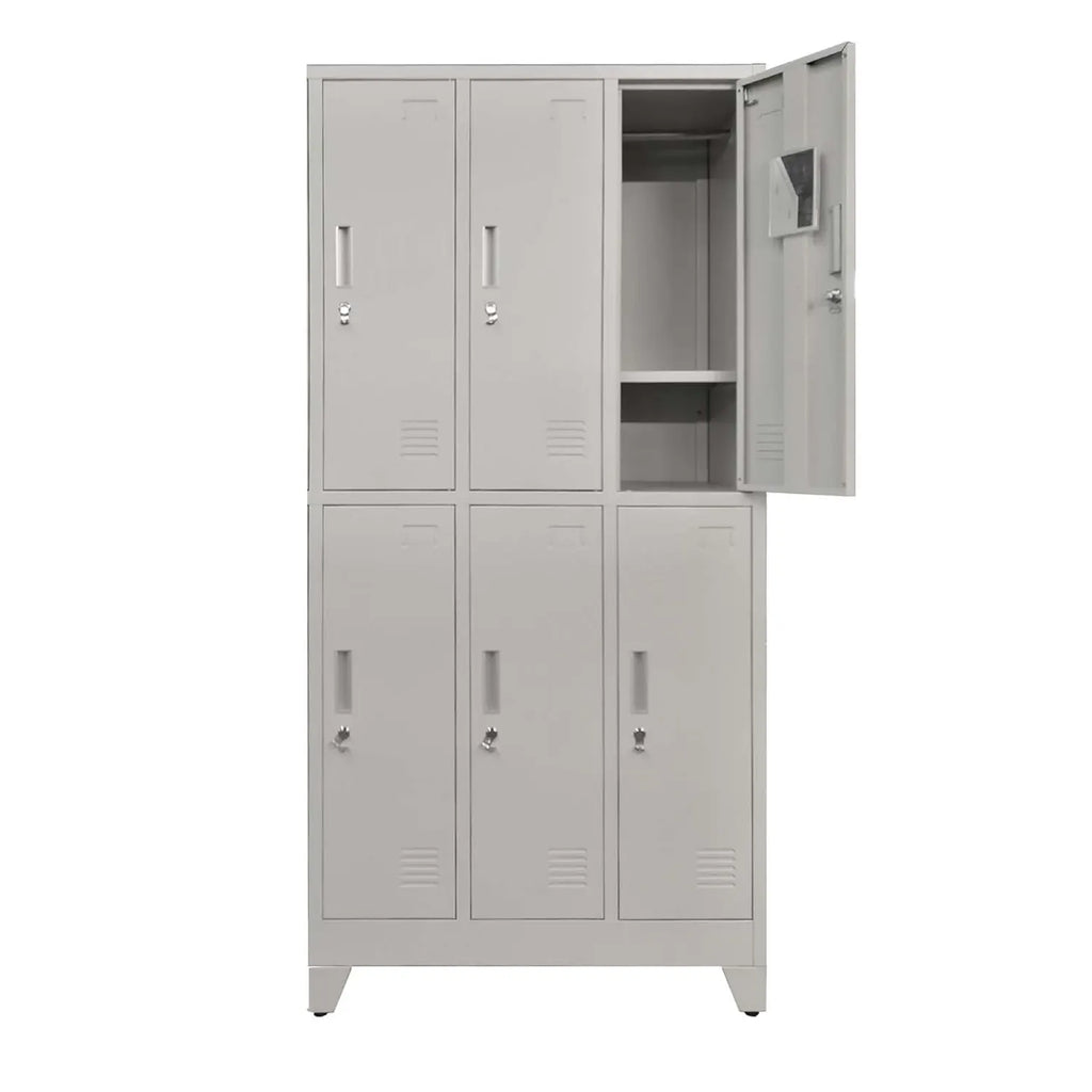 Locker 3 Cuerpos 6 Puertas con Porta Candado