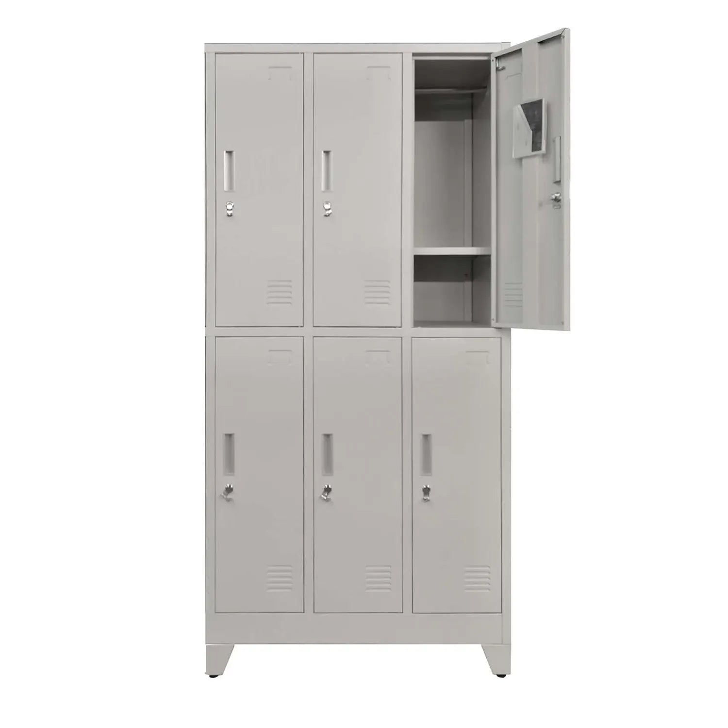 Locker 3 Cuerpos 6 Puertas con Porta Candado