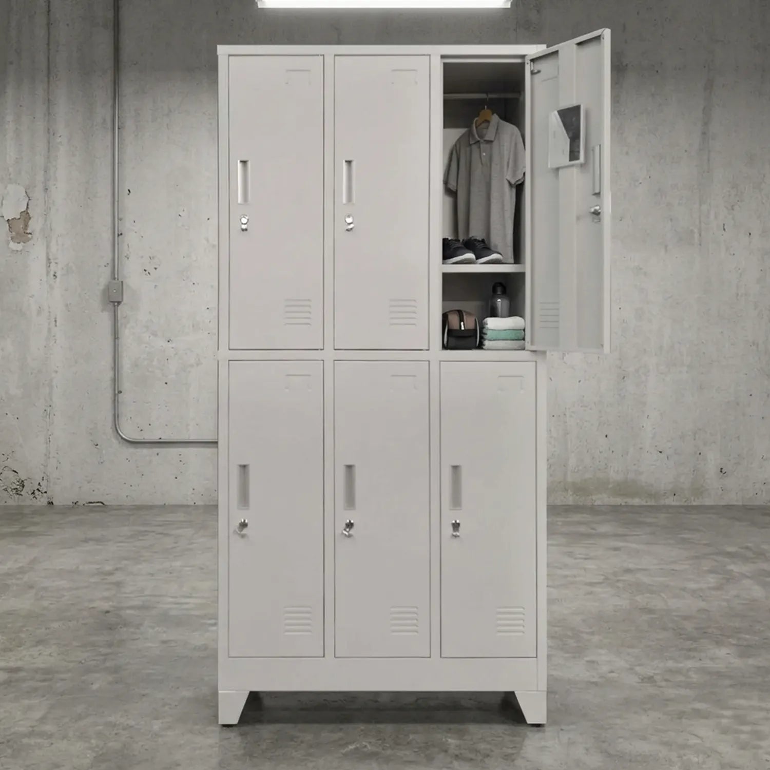 Locker 3 Cuerpos 6 Puertas con Porta Candado