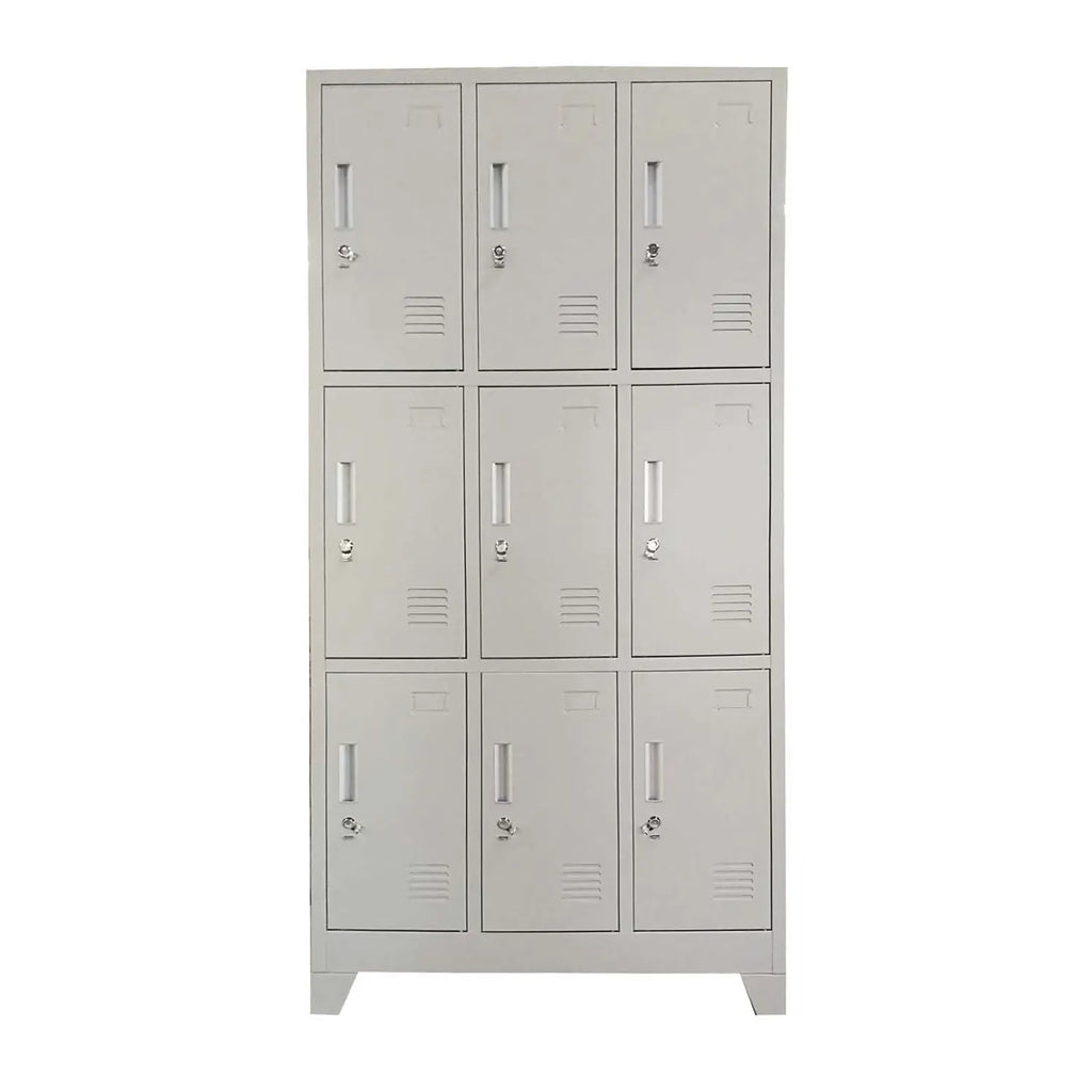 Locker 3 Cuerpos 9 Puertas con Porta Candado