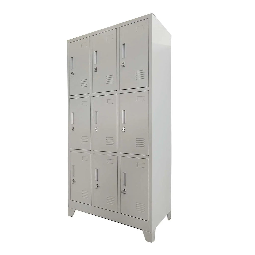 Locker 3 Cuerpos 9 Puertas con Porta Candado