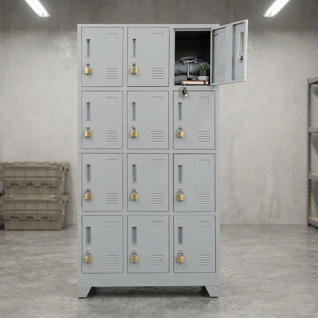 Locker 3 Cuerpos 12 Puertas con Porta Candado