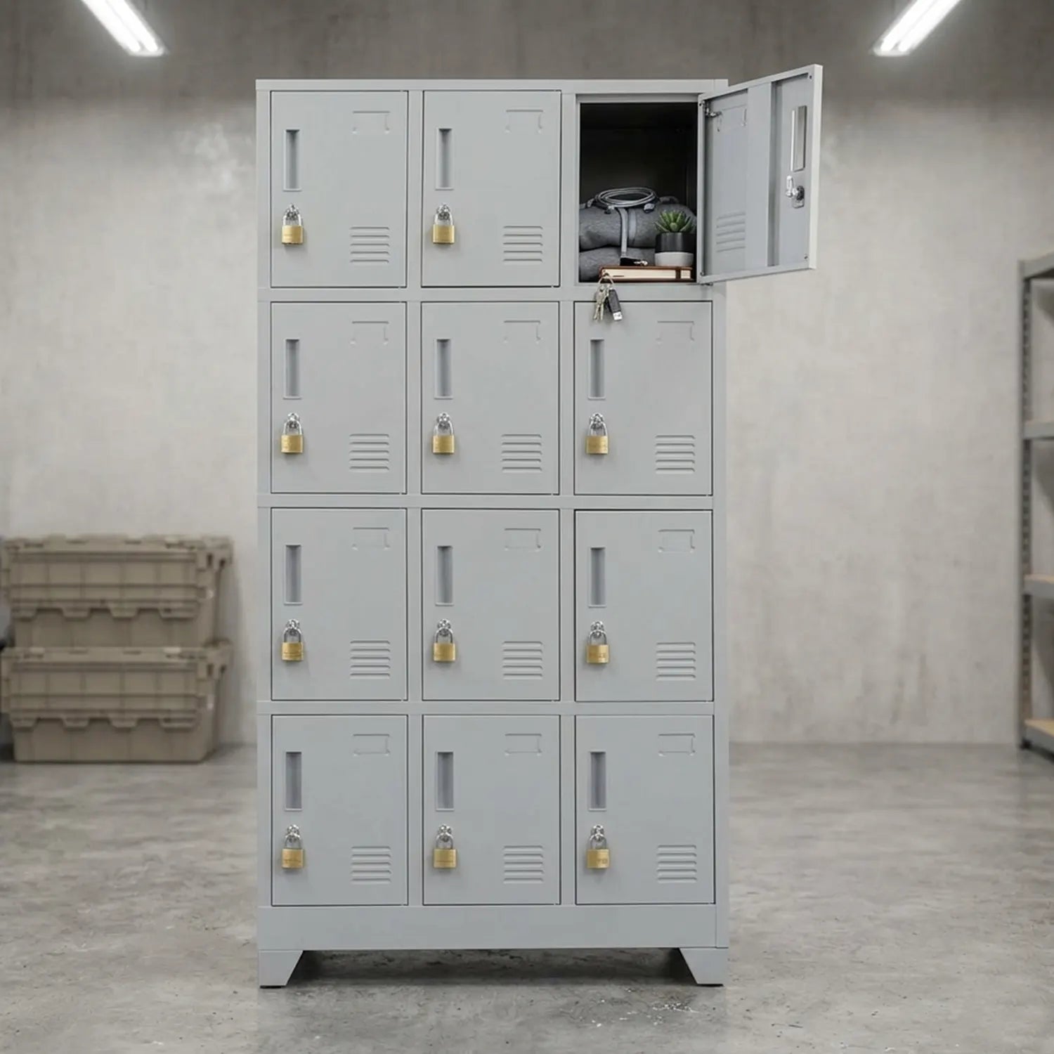 Locker 3 Cuerpos 12 Puertas con Porta Candado