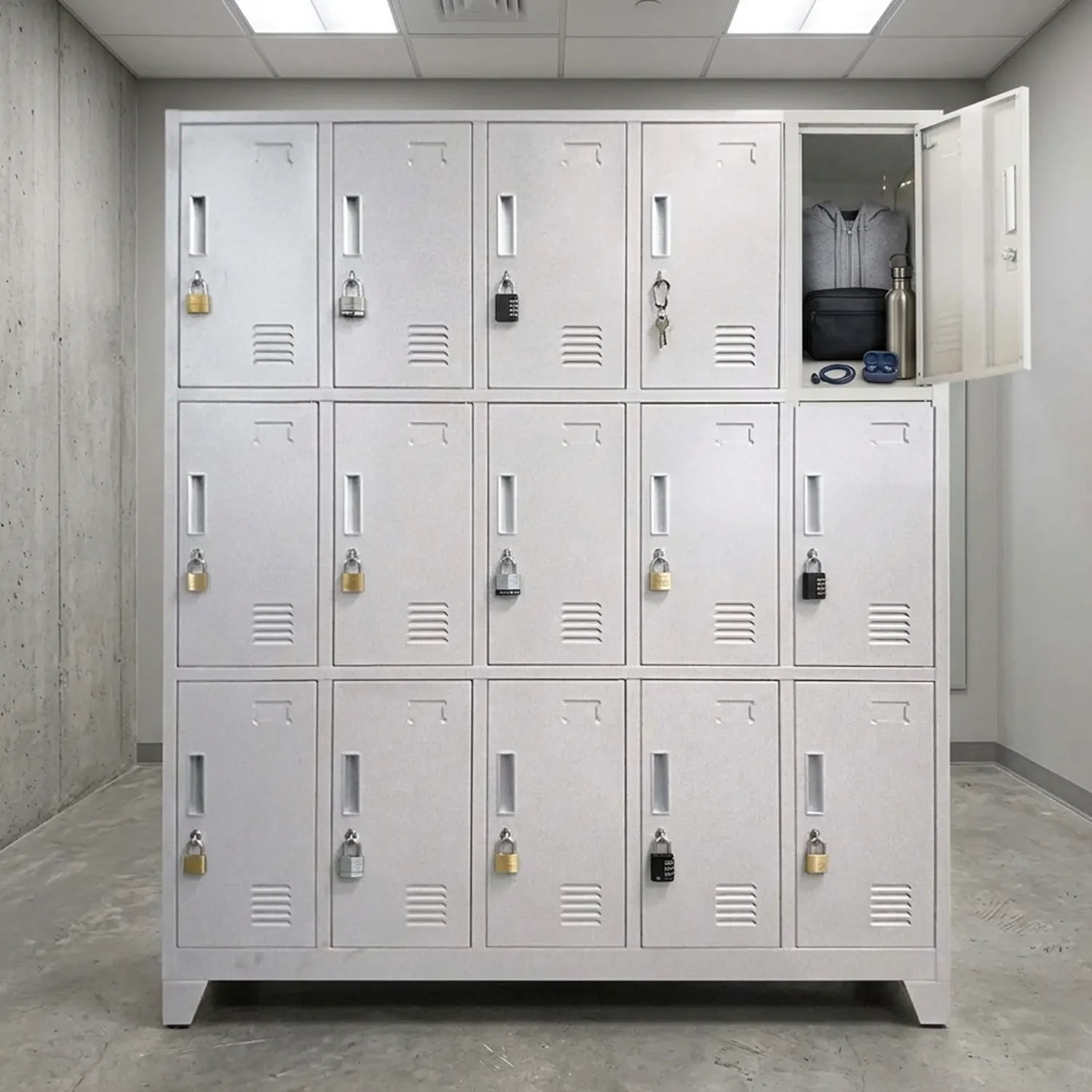 Locker 5 Cuerpos 15 Puertas con Porta Candado