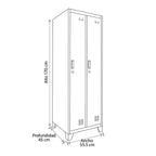 Locker 2 Cuerpos 2 Puertas con Porta Candado