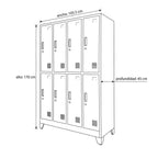 Locker 4 Cuerpos 8 Puertas con Porta Candado