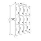 Locker 4 Cuerpos 12 Puertas con Porta Candado