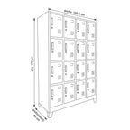 Locker 4 Cuerpos 16 Puertas con Porta Candado
