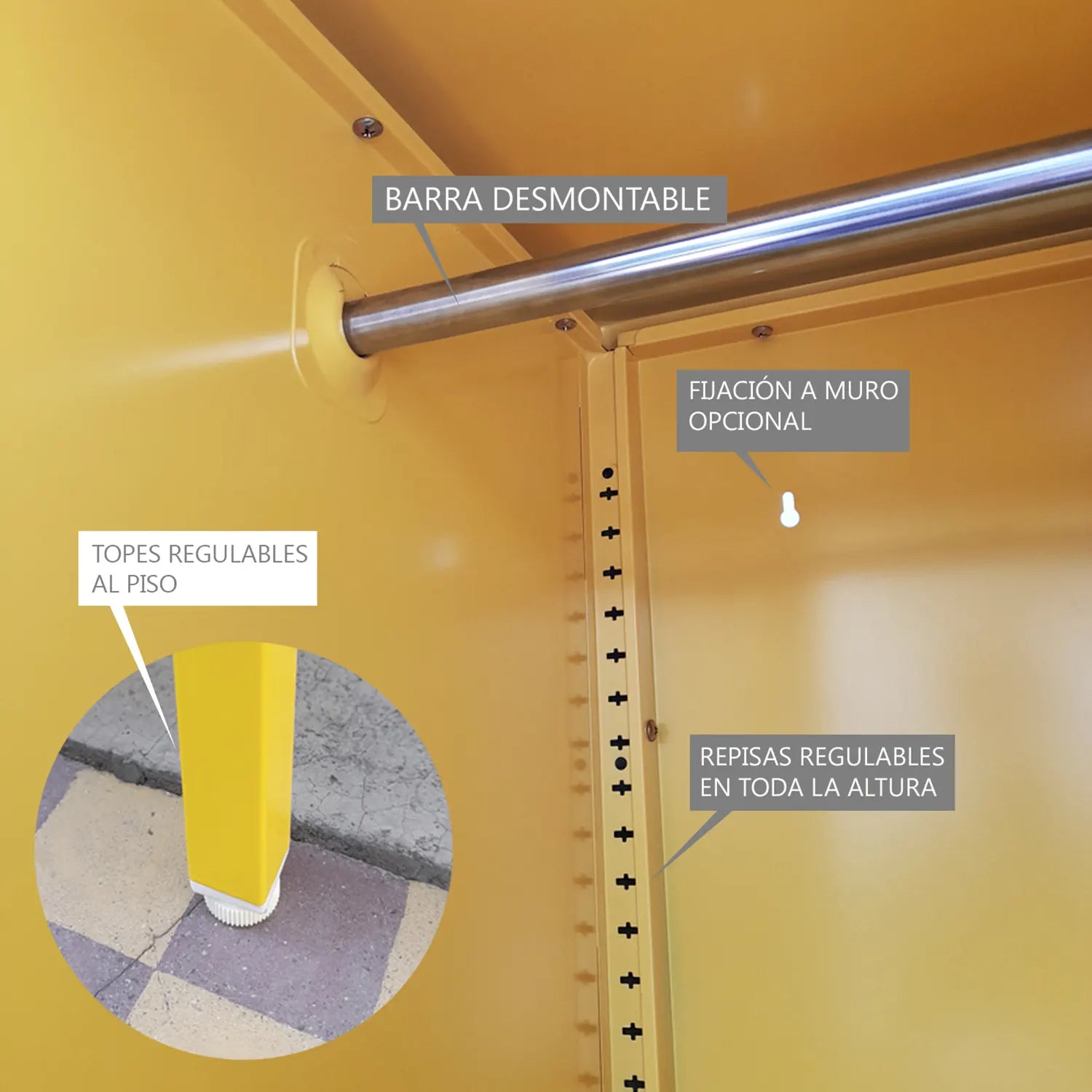 Locker Diseño Amarillo con Llave