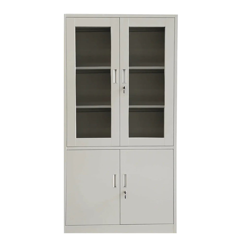 SWGST Estante Puertas de Vidrio y Metal con Llave