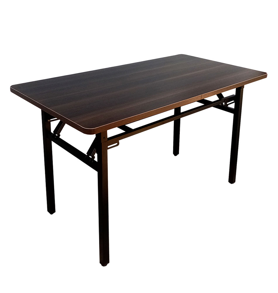 Mesa escritorio plegable negra metal y madera